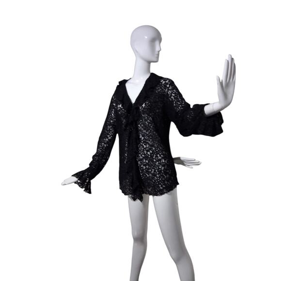 Y2k Vintage Chicos Whimsigoth Witchy Women's size XL Lace Vampire Fairygoth Top - Picture 7 of 10